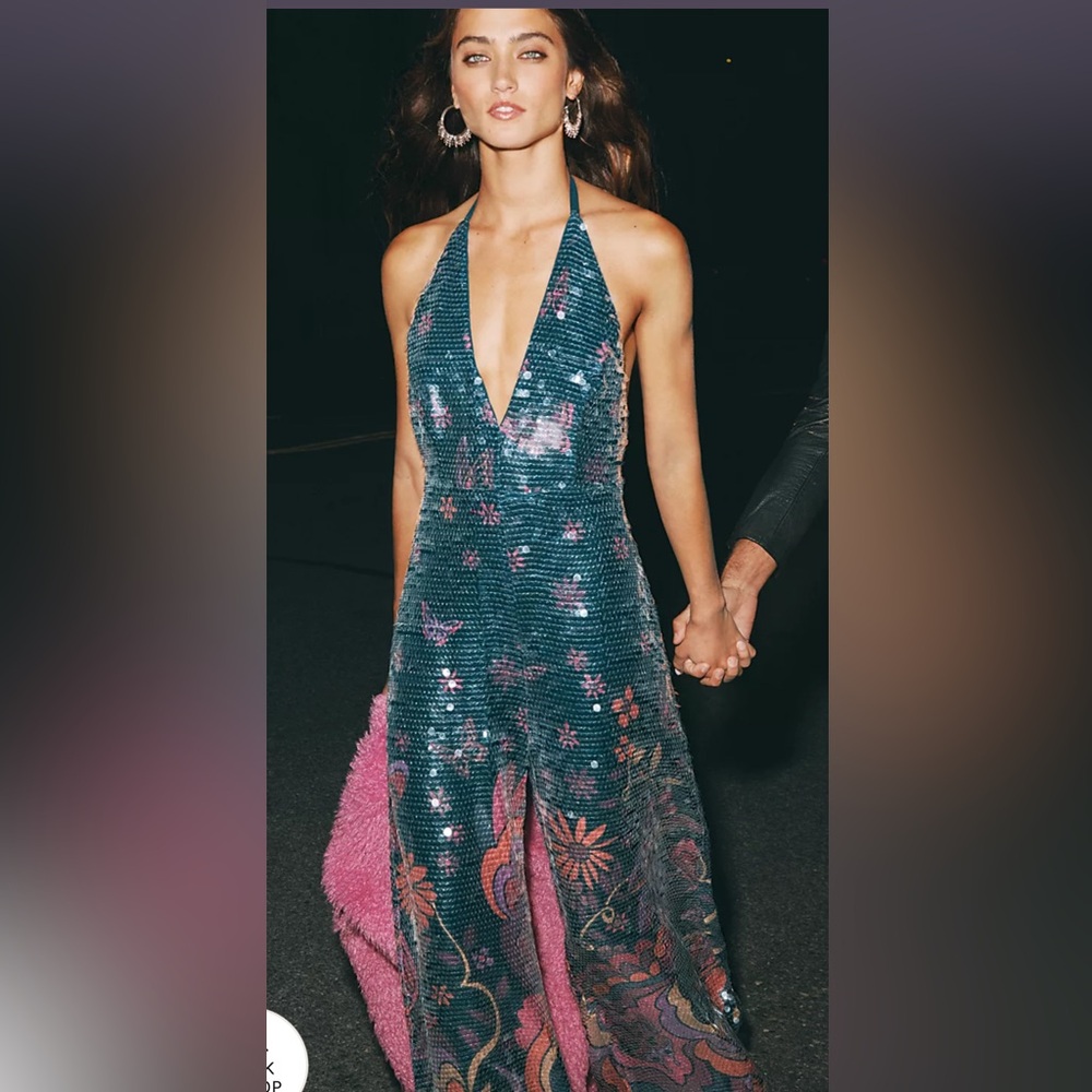 Free People “So Fine “ sequin jump suit size 6